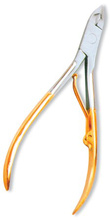 Cuticle Nipper, Single Spring. Half Gold.