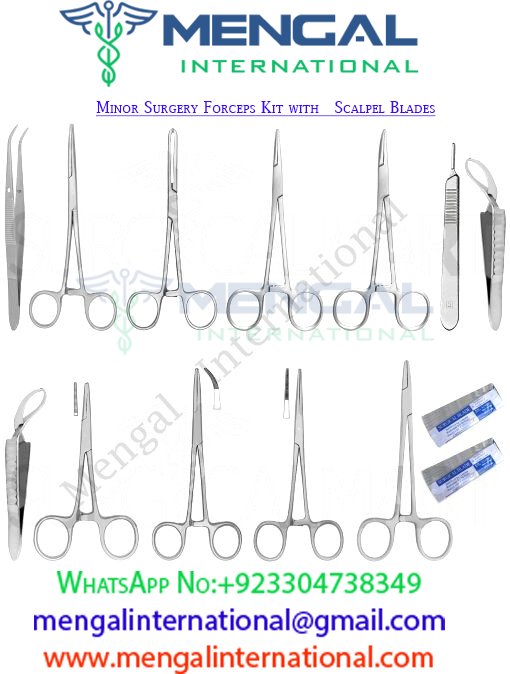 Minor Surgery Forceps Kit with  Scalpel Blades