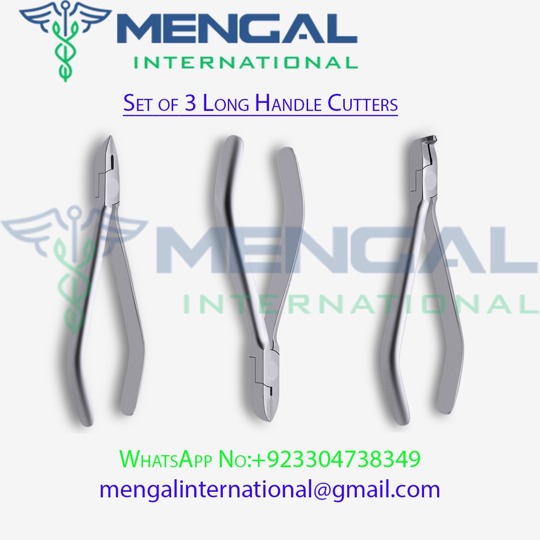 Set of 3 Long Handle Cutters_ Dental Instruments