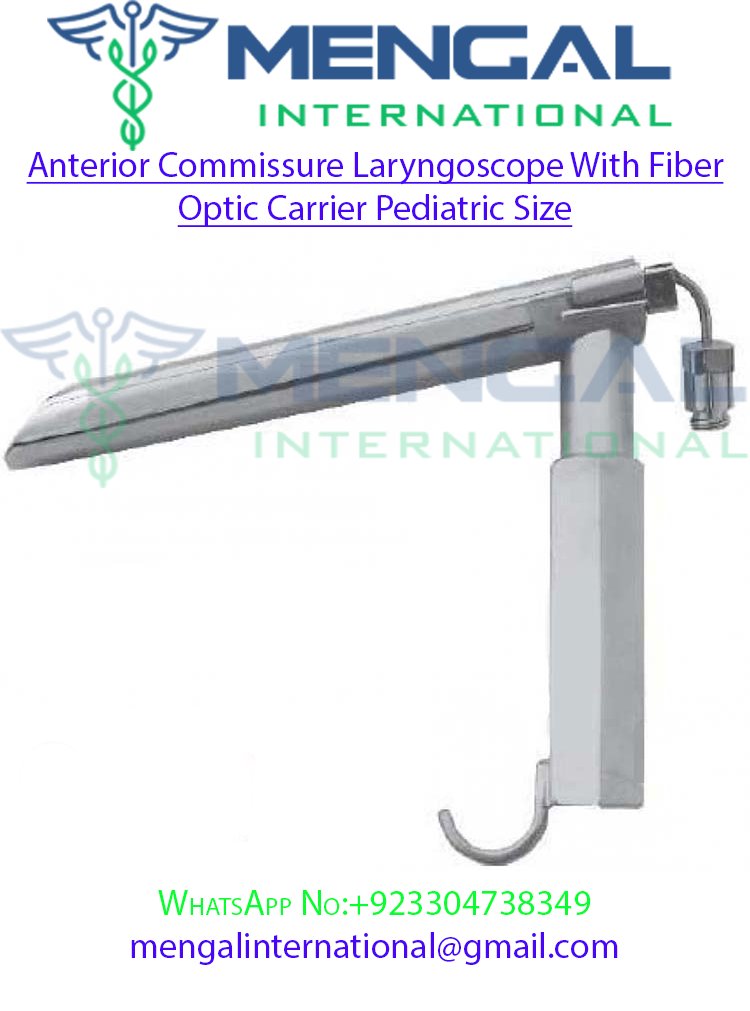 Anterior Commissure Laryngoscope With Fiber Optic Carrier Pediatric Size