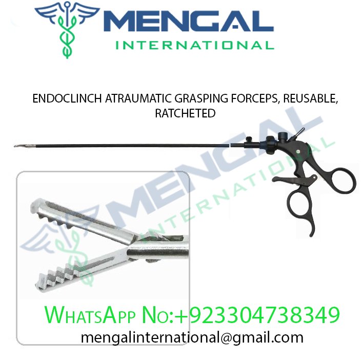 ENDOCLINCH ATRAUMATIC GRASPING FORCEPS, REUSABLE, RATCHETED