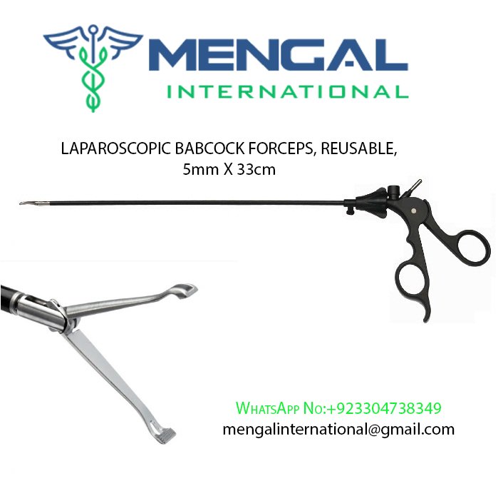 LAPAROSCOPIC BABCOCK FORCEPS, REUSABLE, 5MM X 33CM