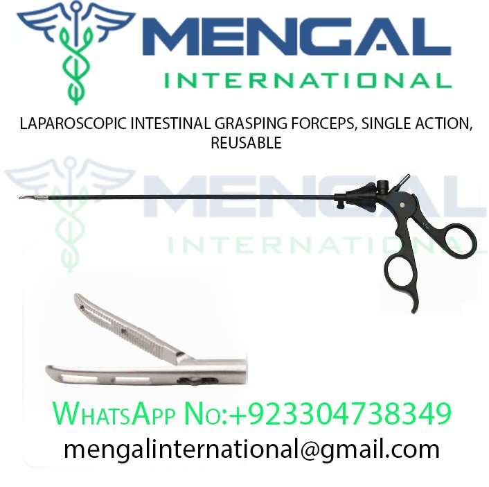 LAPAROSCOPIC INTESTINAL GRASPING FORCEPS, SINGLE ACTION, REUSABLE