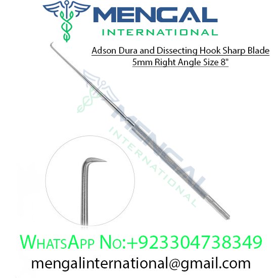 Adson Dura and Dissecting Hook Sharp Blade Right Angle