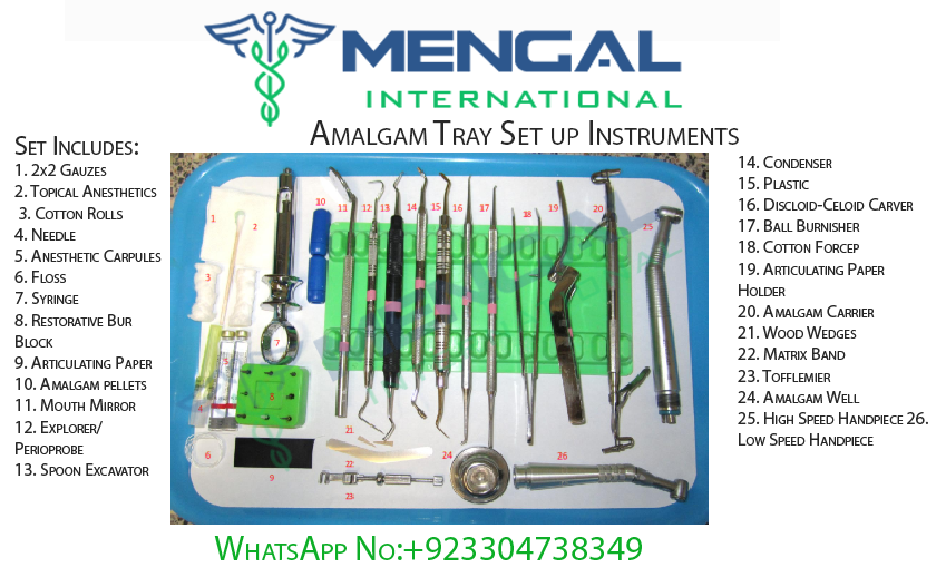 Amalgam Tray set Up Surgical Instruments