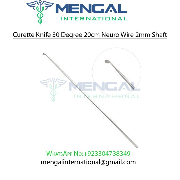 Curette Knife 30 Degree 20cm Neuro Wire 2mm Shaft