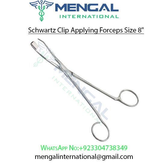 Schwartz Clip Applying Forceps Size 8″