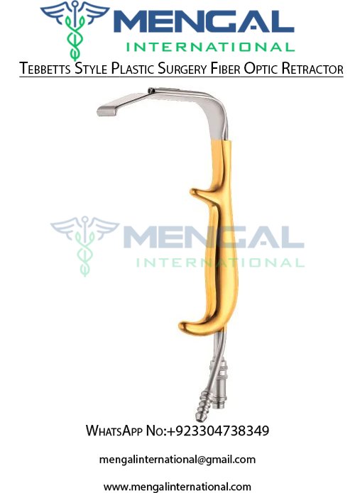 Tebbetts Style Plastic Surgery Fiber Optic Retractor