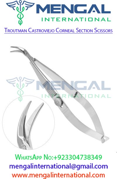 Troutman Castroviejo Corneal Section Scissors