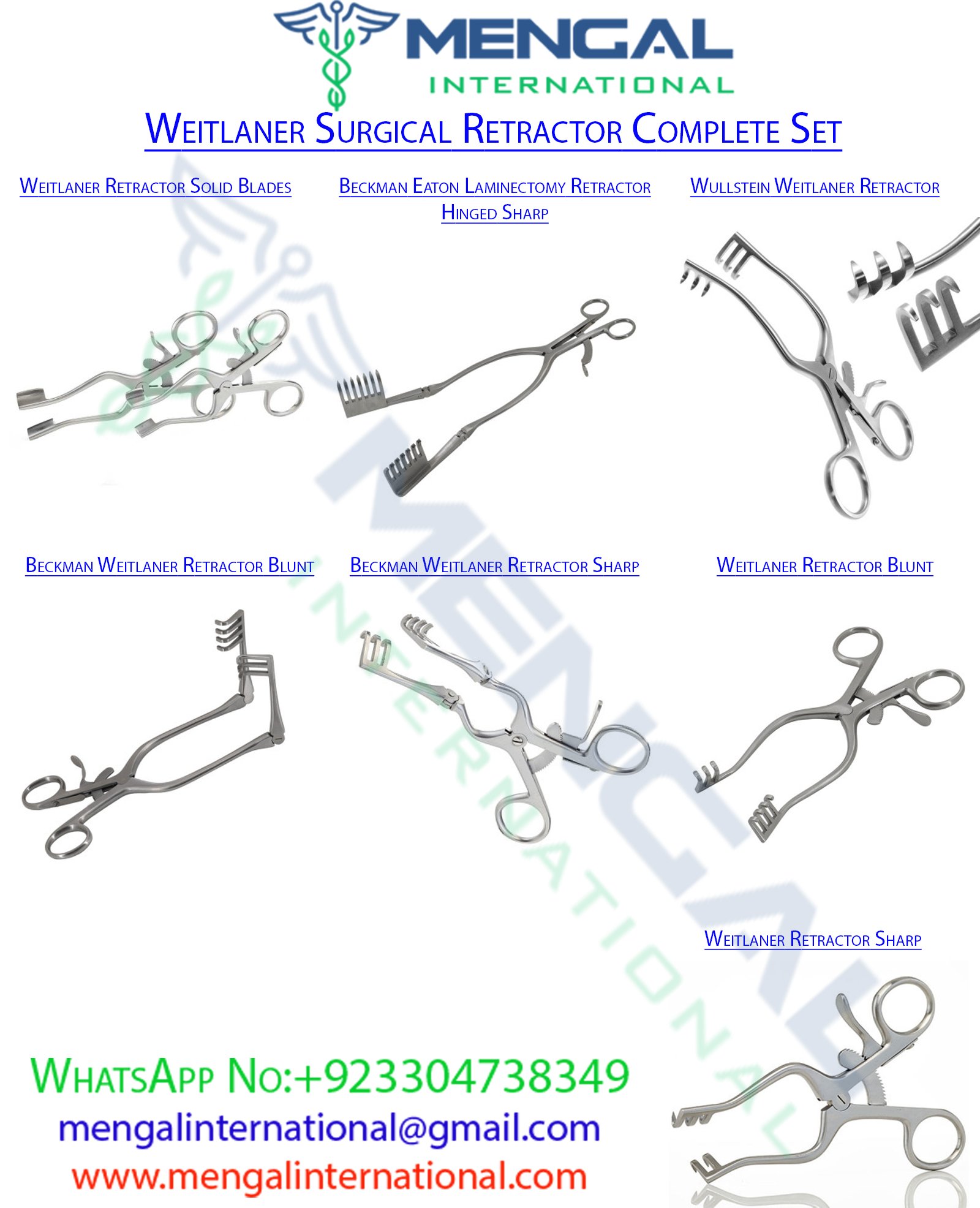 Weitlaner Surgical Retractor Complete Set