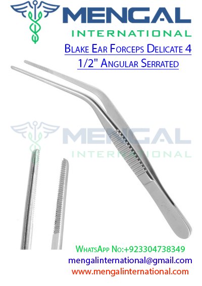 Blake Ear Forceps Delicate 4 1/2″ Angular Serrated