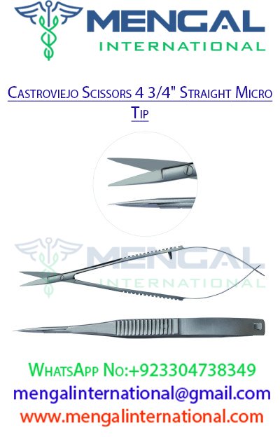 Castroviejo Scissors 4 3/4″ Straight Micro Tip