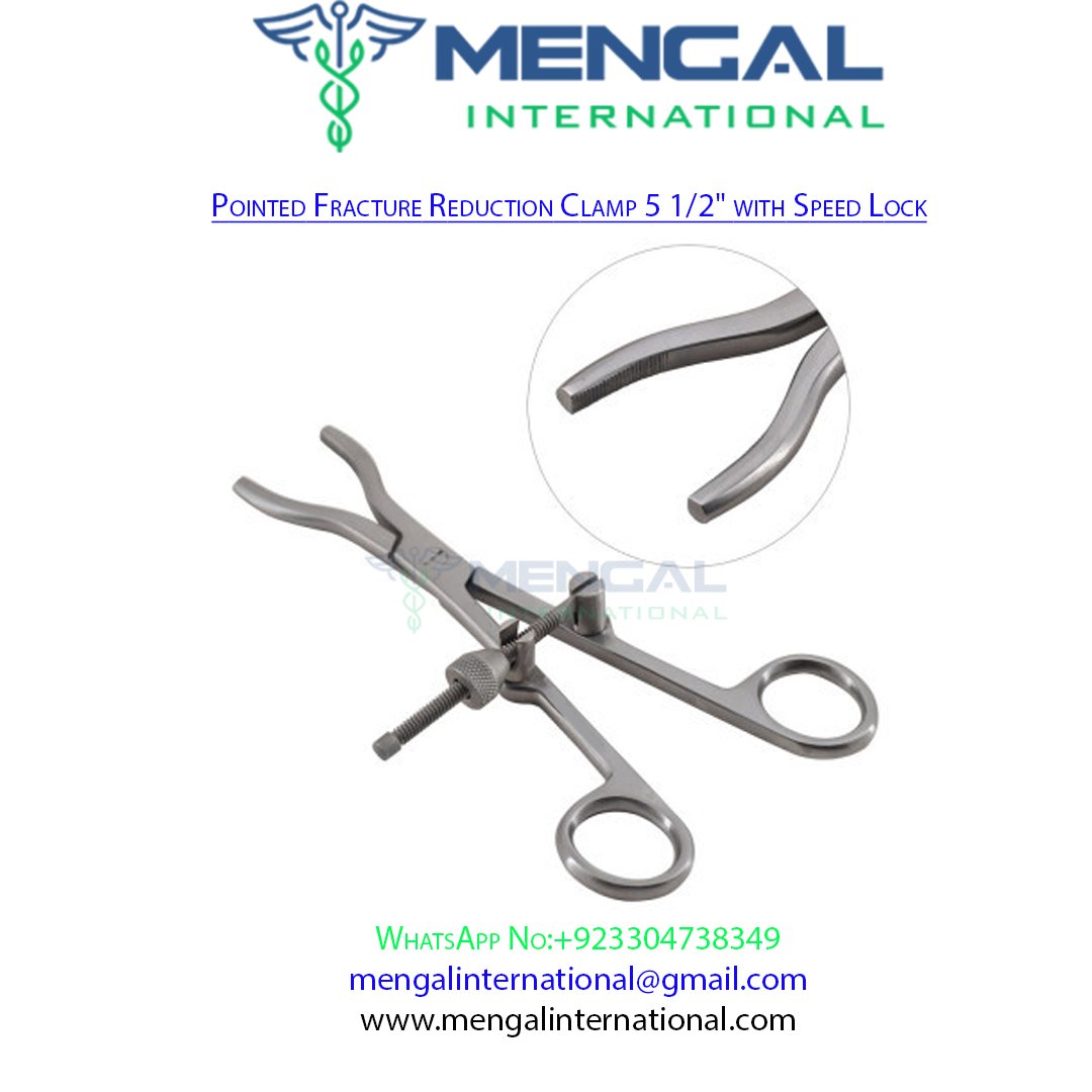 Pointed Fracture Reduction Clamp 5 1/2″ with Speed Lock _surgical instruments