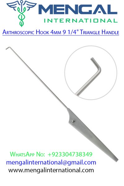 Arthroscopic Hook 4mm 9 1/4″ Triangle Handle