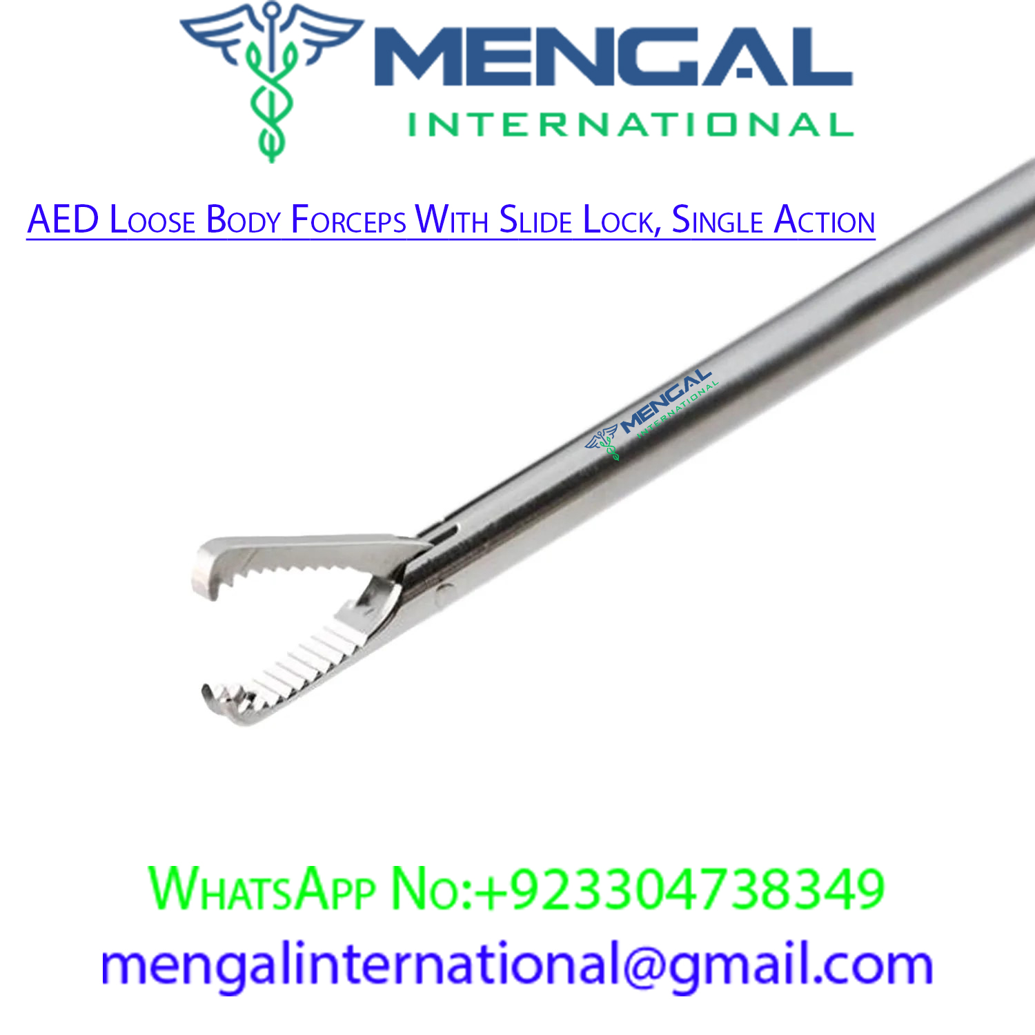 AED Loose Body Forceps With Slide Lock, Single Action