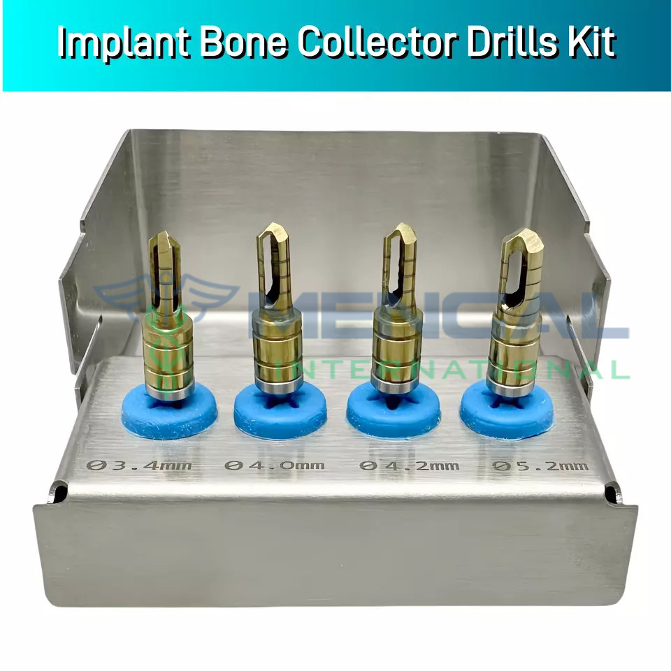 Dental Implant Bone Collector Drills Kit Self-Grinding Bone Meal Drill S.S