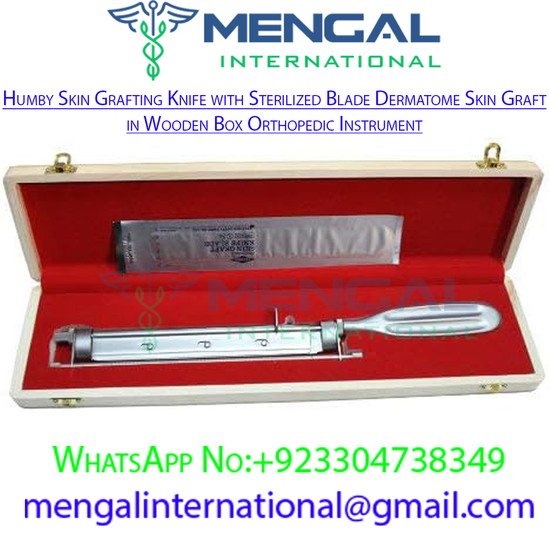 High Quality Humby Skin Grafting Knife with Sterilized Blade Dermatome Skin Graft in Wooden Box Orthopedic Instrument