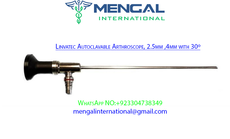 Linvatec Autoclavable Arthroscope with diameters 2.5mm, 4mm and degree 30º