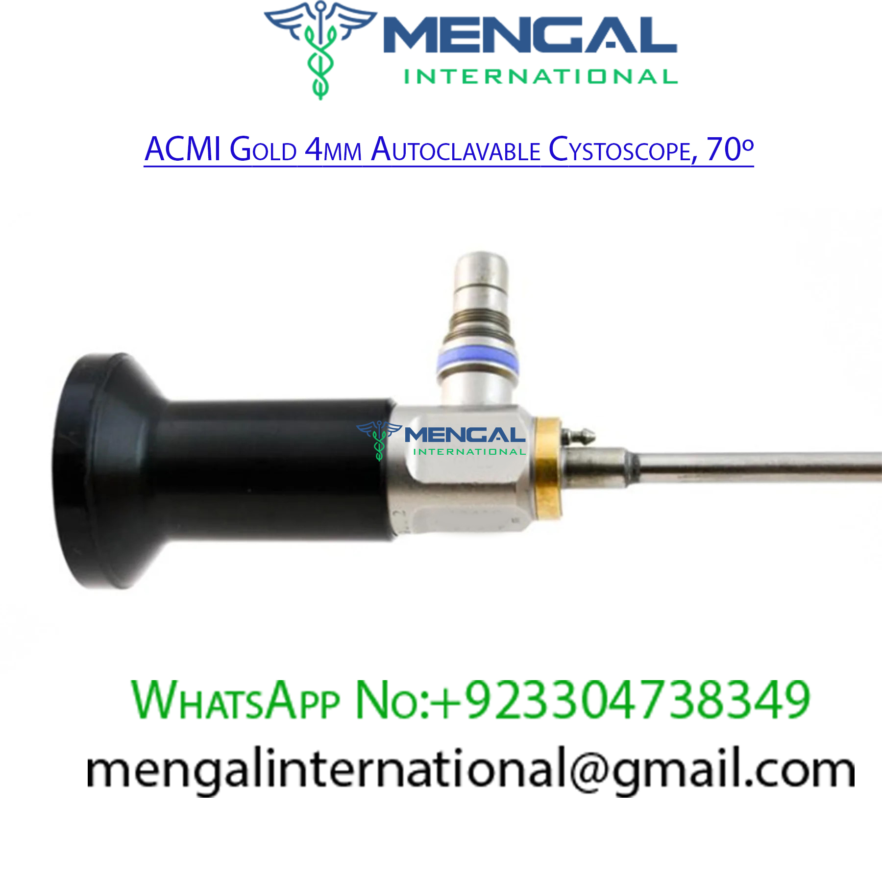 ACMI Gold 4mm Autoclavable Cystoscope, 70º