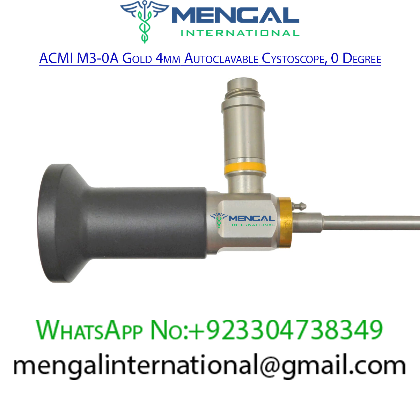 ACMI Gold 4mm Autoclavable Cystoscope, 0 Degree