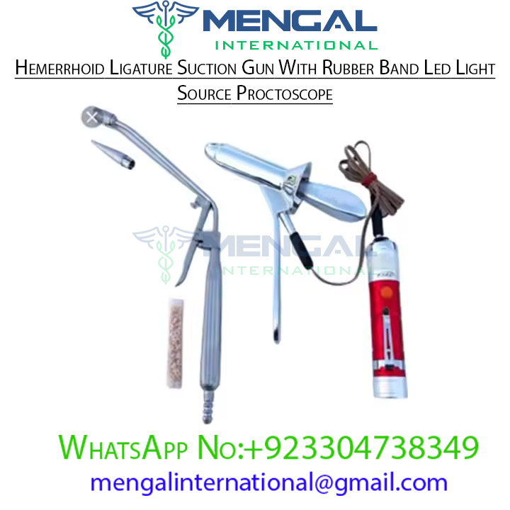 Hemerrhoid Ligature Suction Gun With Rubber Band Led Light Source Proctoscope