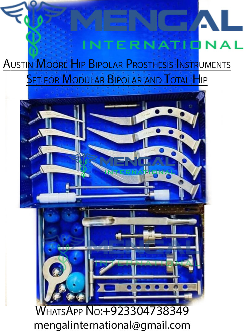 Hip Modular Bipolar and Total Hip Replacement System for Hip Joint Prosthesis Austin Moore Set