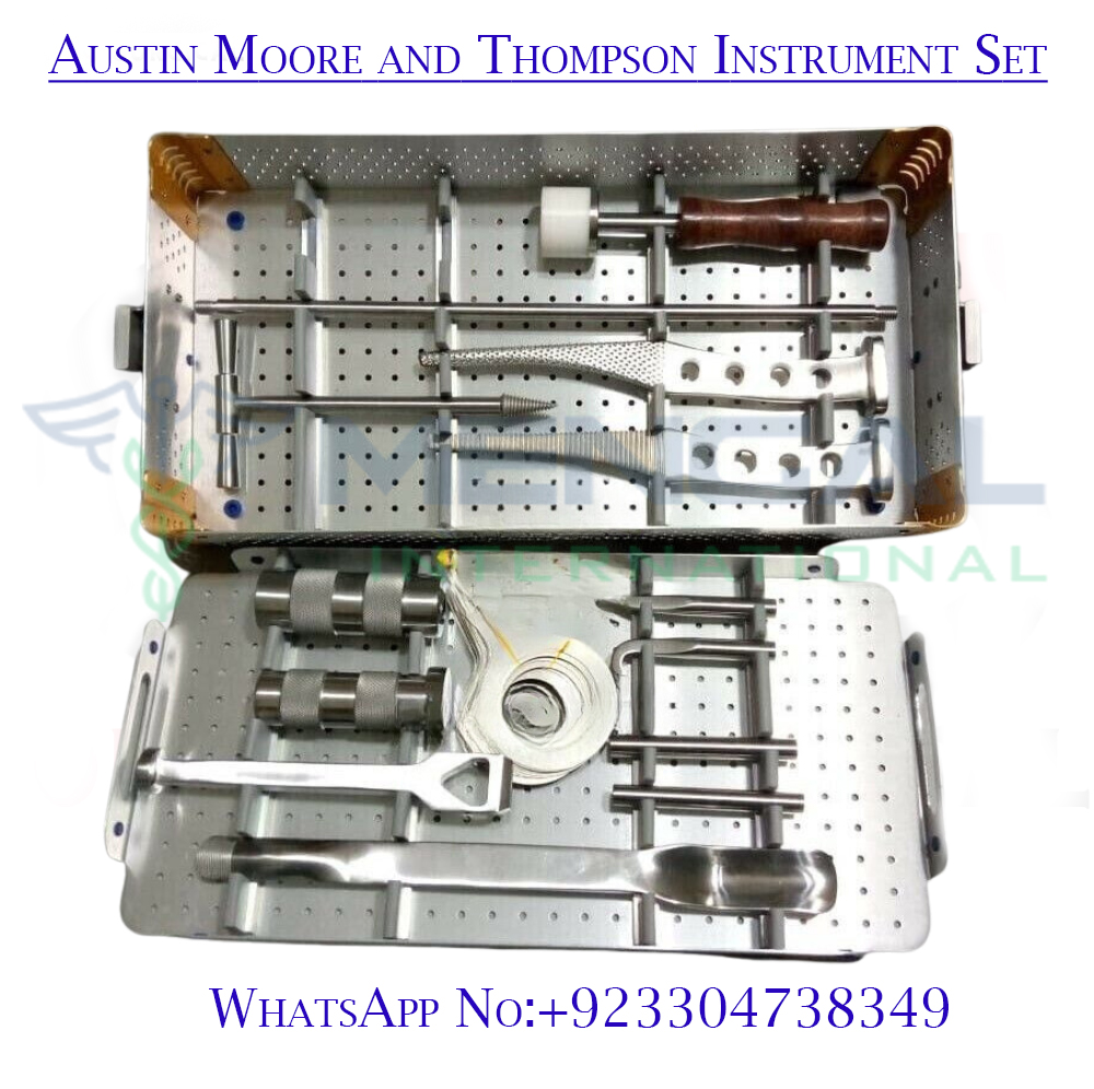 Orthopedic Austin Moore and Thompson Instrumentation Set Stainless Steel