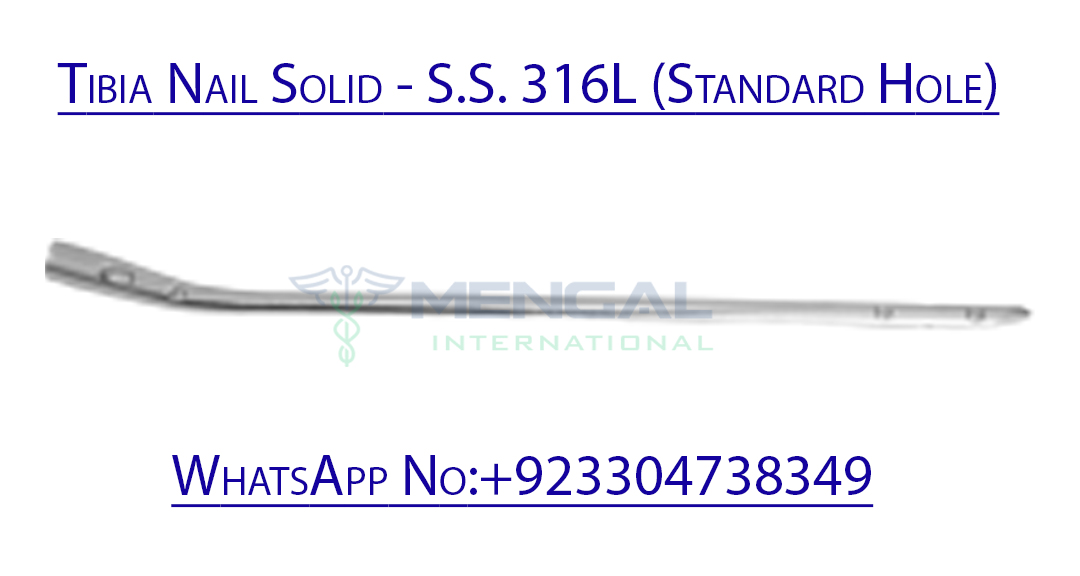 Tibia Nail Solid – S.S. 316L (Standard Hole)