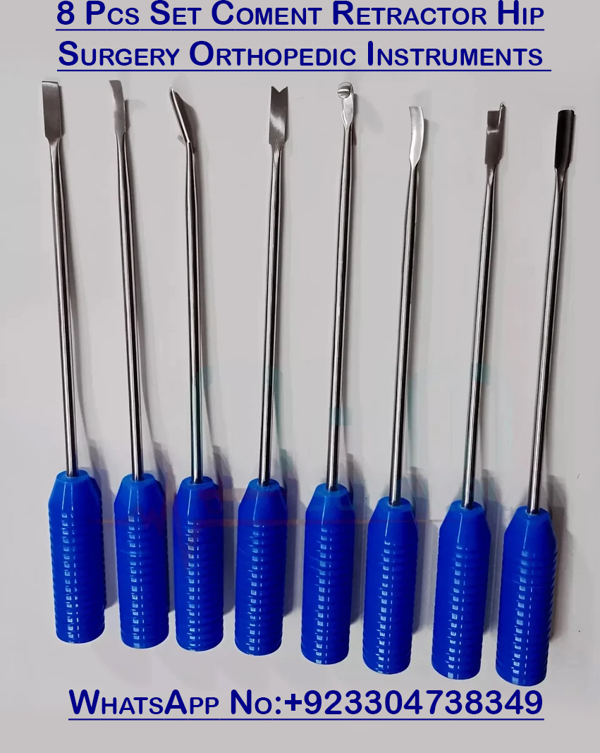 8 Pcs Set Coment Retractor Hip Surgery Orthopedic Instruments