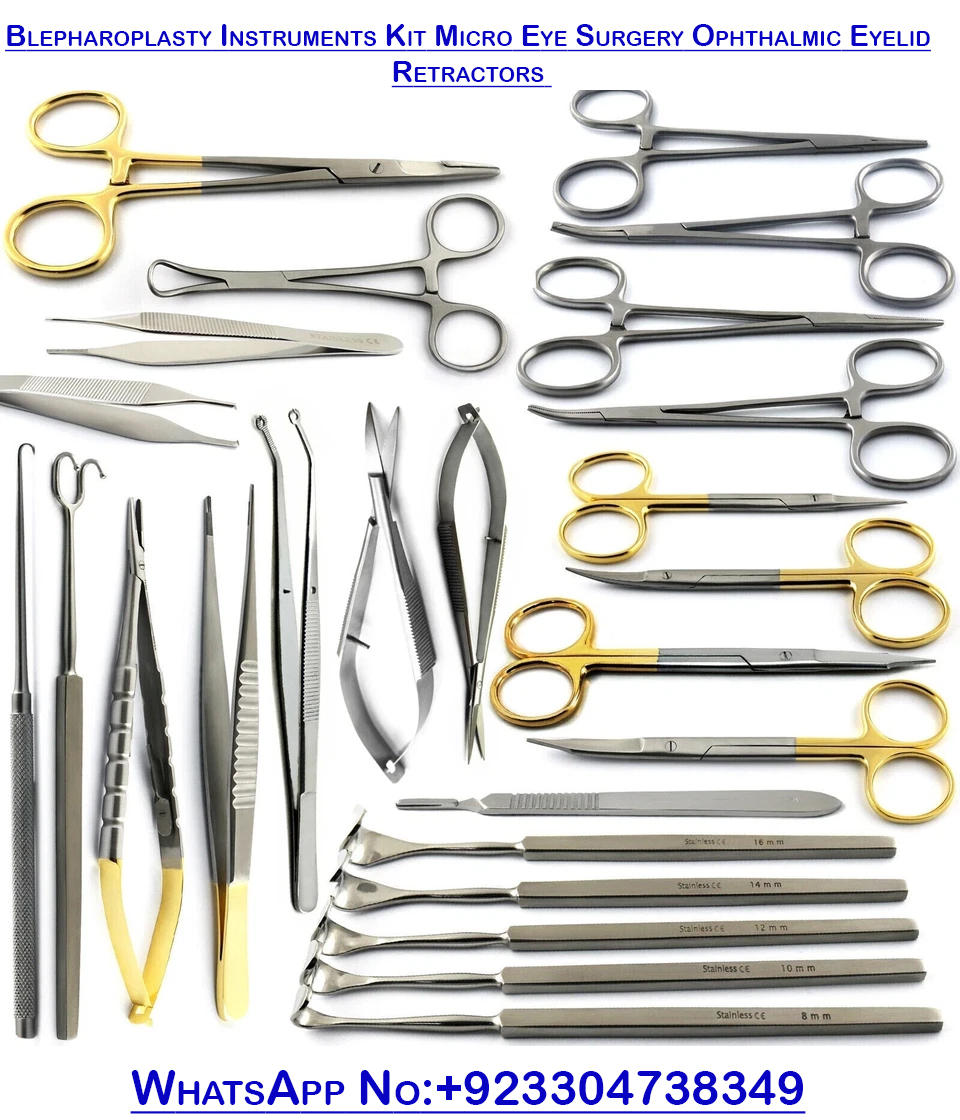 Blepharoplasty Instruments Kit Micro Eye Surgery Ophthalmic Eyelid Retractors