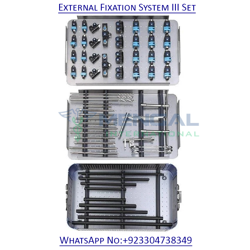 External Fixation System III Carbon Rods Clamp Orthopedic Instruments Set