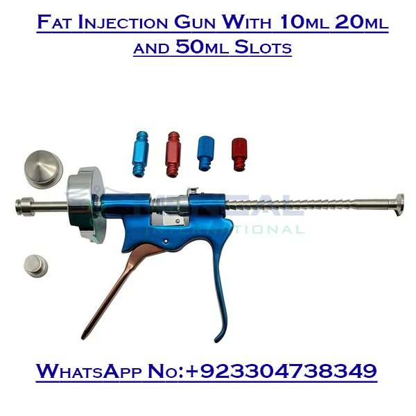 Fat Injection Gun With 10ml 20ml and 50ml Slot For Syringe Attachments and Transfer Adapter