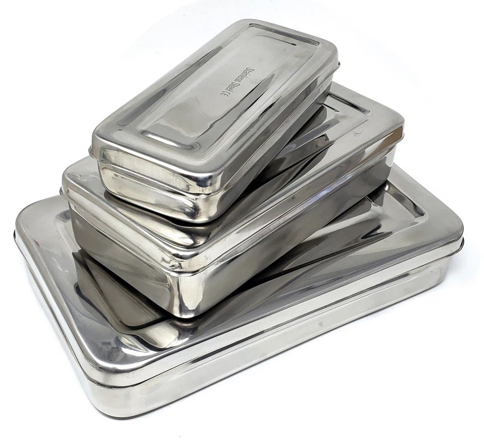 Dental Medical Surgical Instruments Box with Lid For Autoclave Sterilization