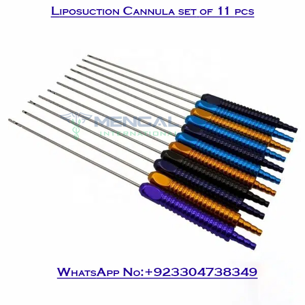 Liposuction Cannula set of 11 pcs Plastic Surgery Instruments