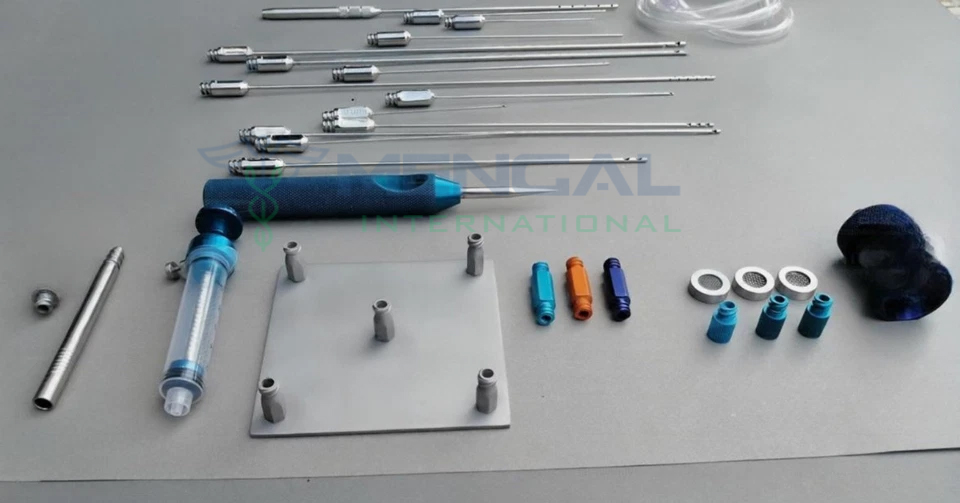 Liposuction Fat Graft Luer lock Cannula Set of 33 Cosmetic Plastic Fat Removal