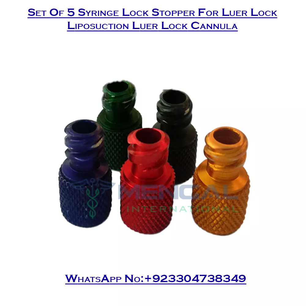 Set Of 5 Syringe Lock Stopper For Luer Lock Liposuction Luer Lock Cannula Plastic Surgery Instruments