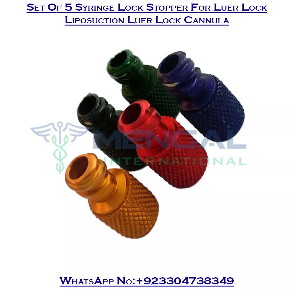Set Of 5 Syringe Lock Stopper For Luer Lock Liposuction Luer Lock Cannula Plastic Surgery Instruments