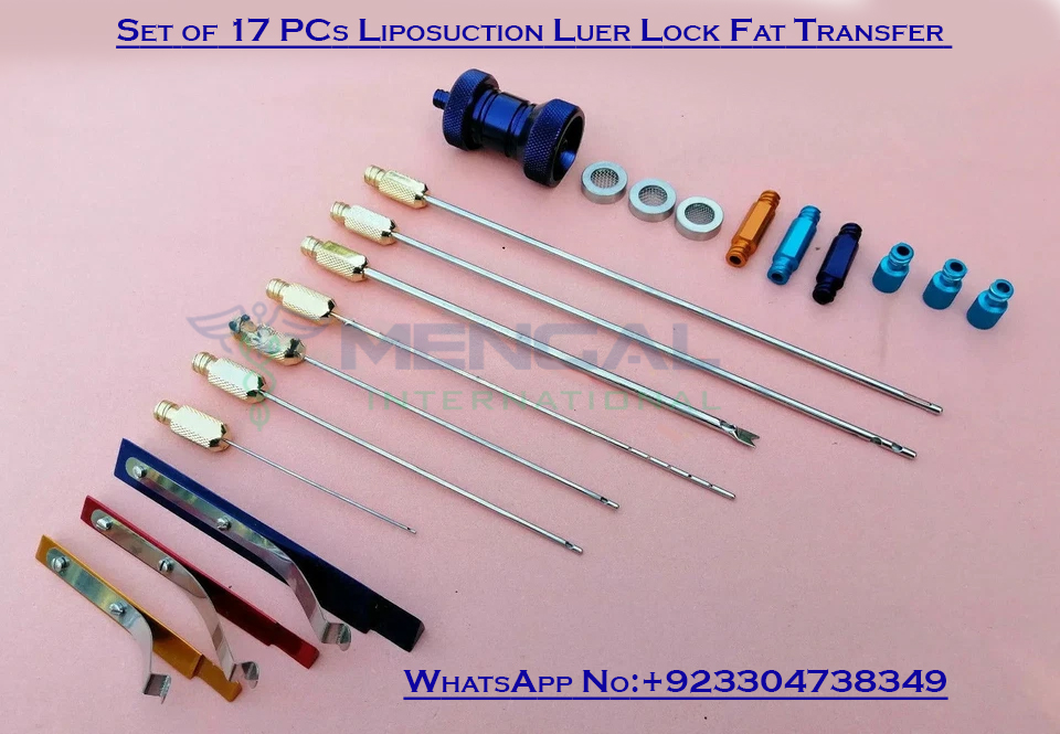 Set of 17 PCs Liposuction Luer Lock Fat Transfer Cosmetic Plastic Surgery