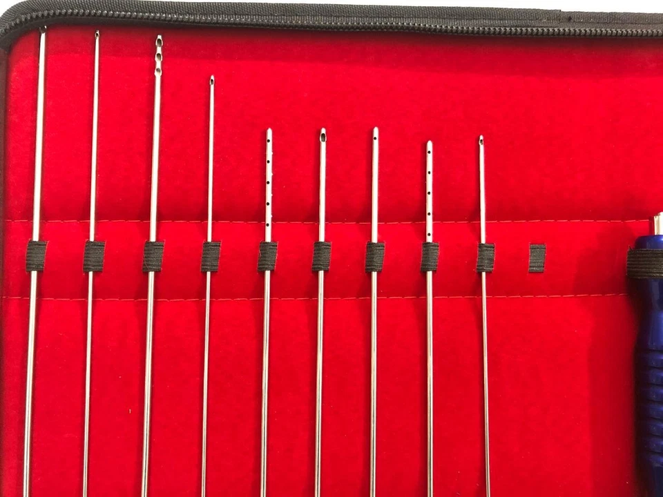 Full Body Liposuction Luer Lock Cannula Set Fat Transfer Surgical Kit Set of 24
