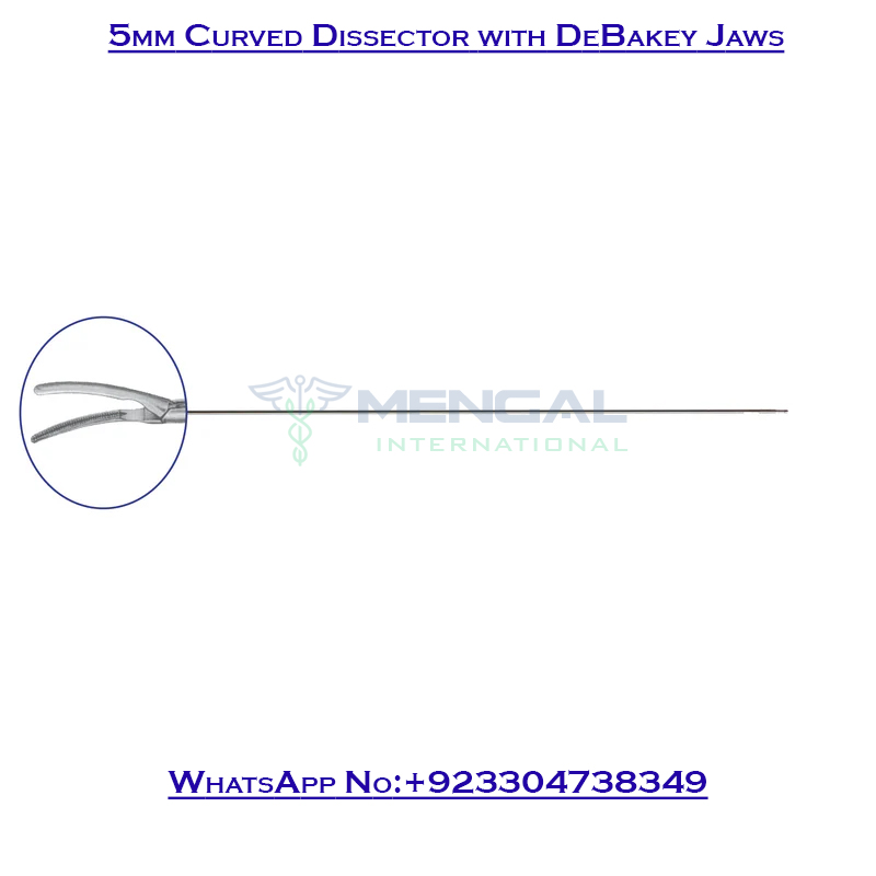 5mm Curved Dissector with DeBakey Jaws Deluxe Modular Instruments