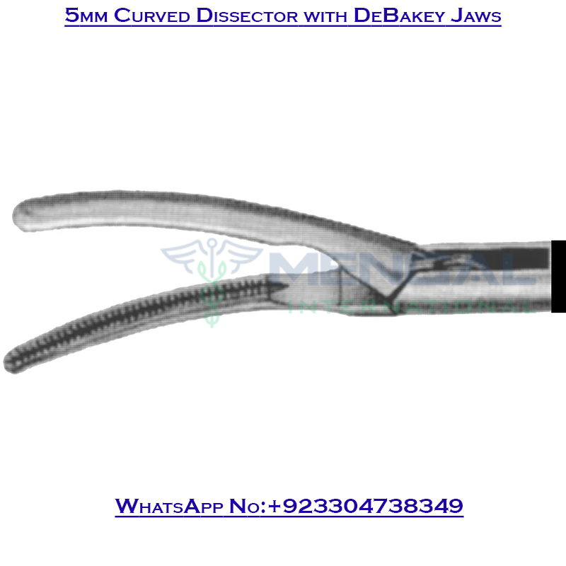 5mm Curved Dissector with DeBakey Jaws Deluxe Modular Instruments