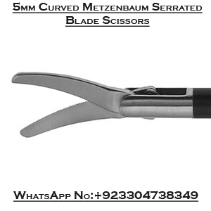 5mm Curved Metzenbaum Serrated Blade Scissors Deluxe Modular Instruments