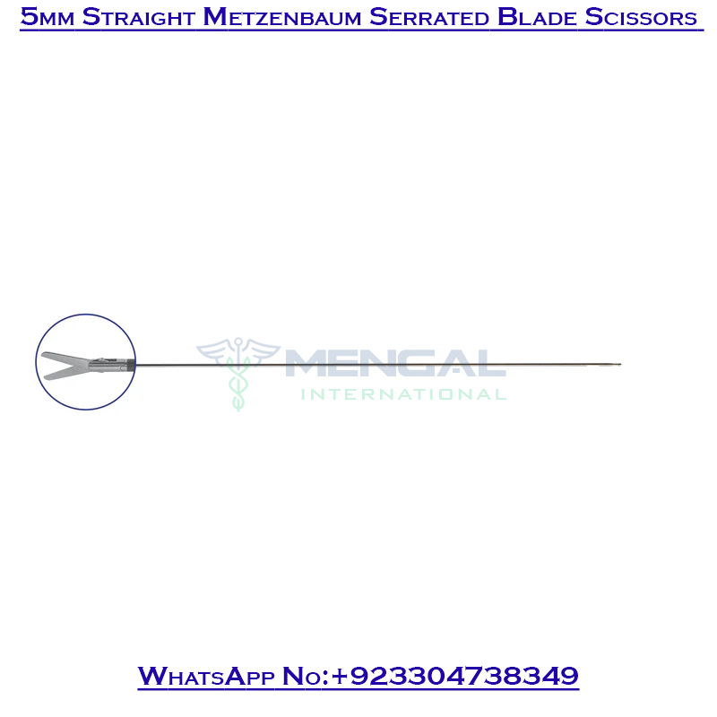 5mm Straight Metzenbaum Serrated Blade Scissors Deluxe Modular Instruments