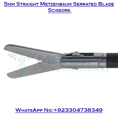 5mm Straight Metzenbaum Serrated Blade Scissors Deluxe Modular Instruments