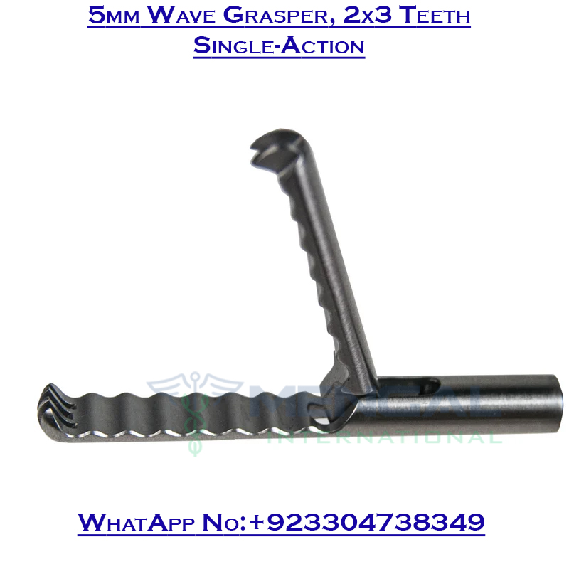 5mm Wave Grasper 2×3 Teeth Single-Action Deluxe Modular Instruments