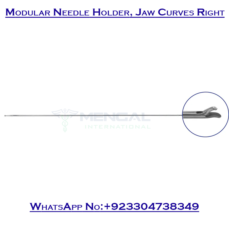 Laparoscopic Modular Needle Holder, Jaw Curves Right