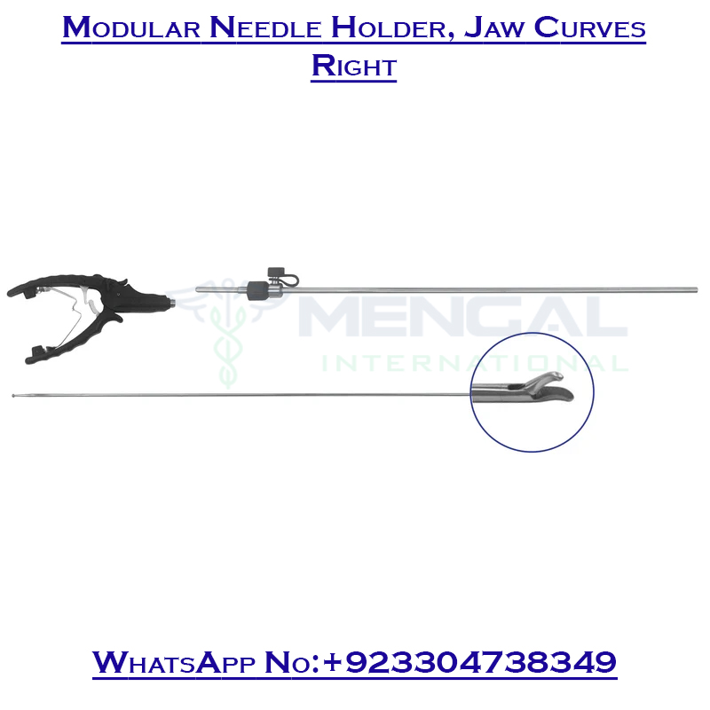Laparoscopic Modular Needle Holder, Jaw Curves Right