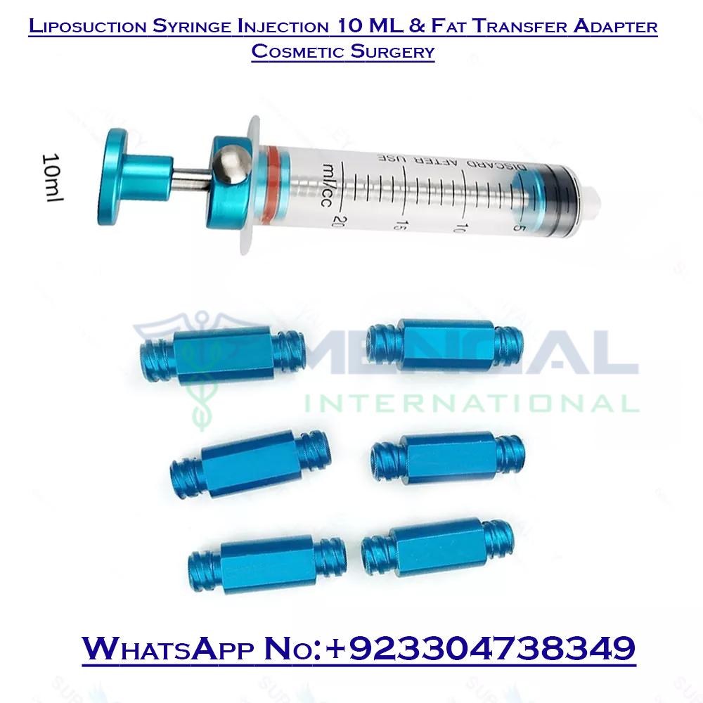 Liposuction Syringe Injection 10 ML & Fat Transfer Adapter Cosmetic Surgery