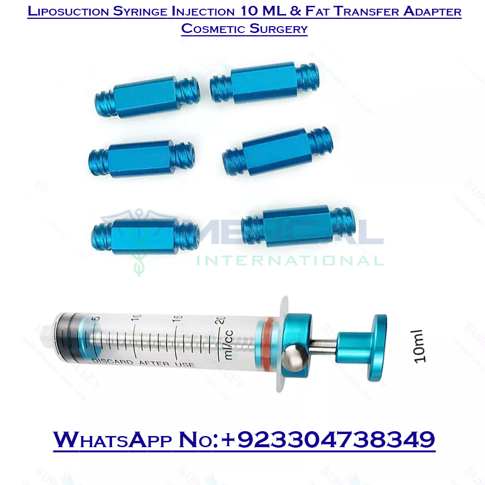 Liposuction Syringe Injection 10 ML & Fat Transfer Adapter Cosmetic Surgery