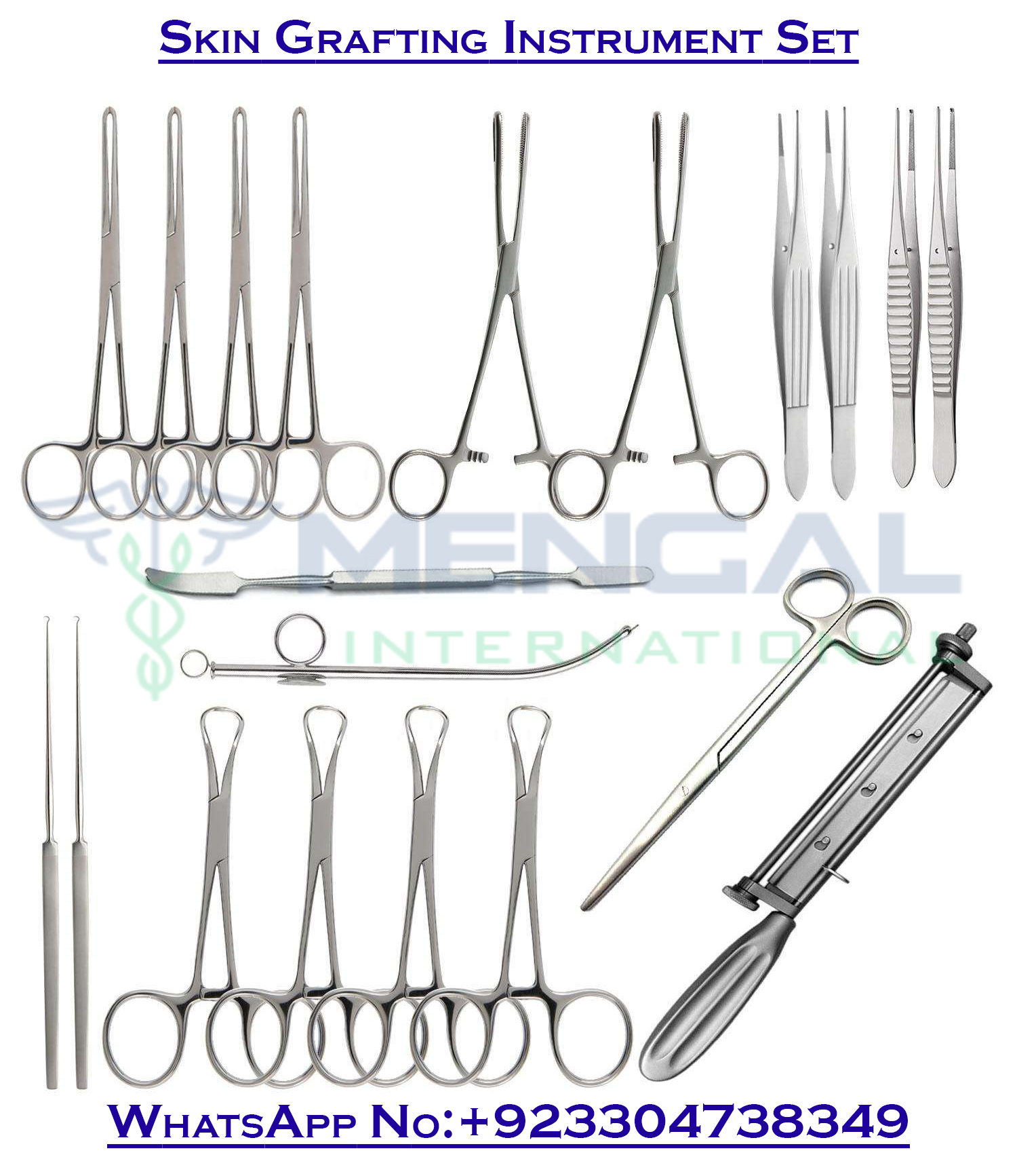 Cosmetic Surgery Skin Grafting Instruments Set of 20Pcs Skin Treatment Surgical Instruments Stainless Steel